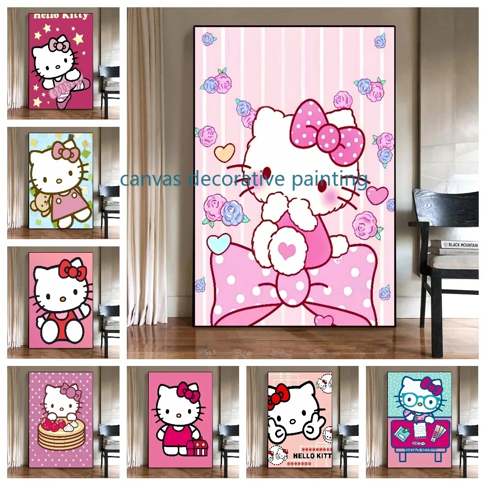 

Sanrio Canvas Painting My Melody Cartoon Poster Kawaii Rabbit Prints Wall Pink Blue Art Picture for Girls Room Home Decor Gift