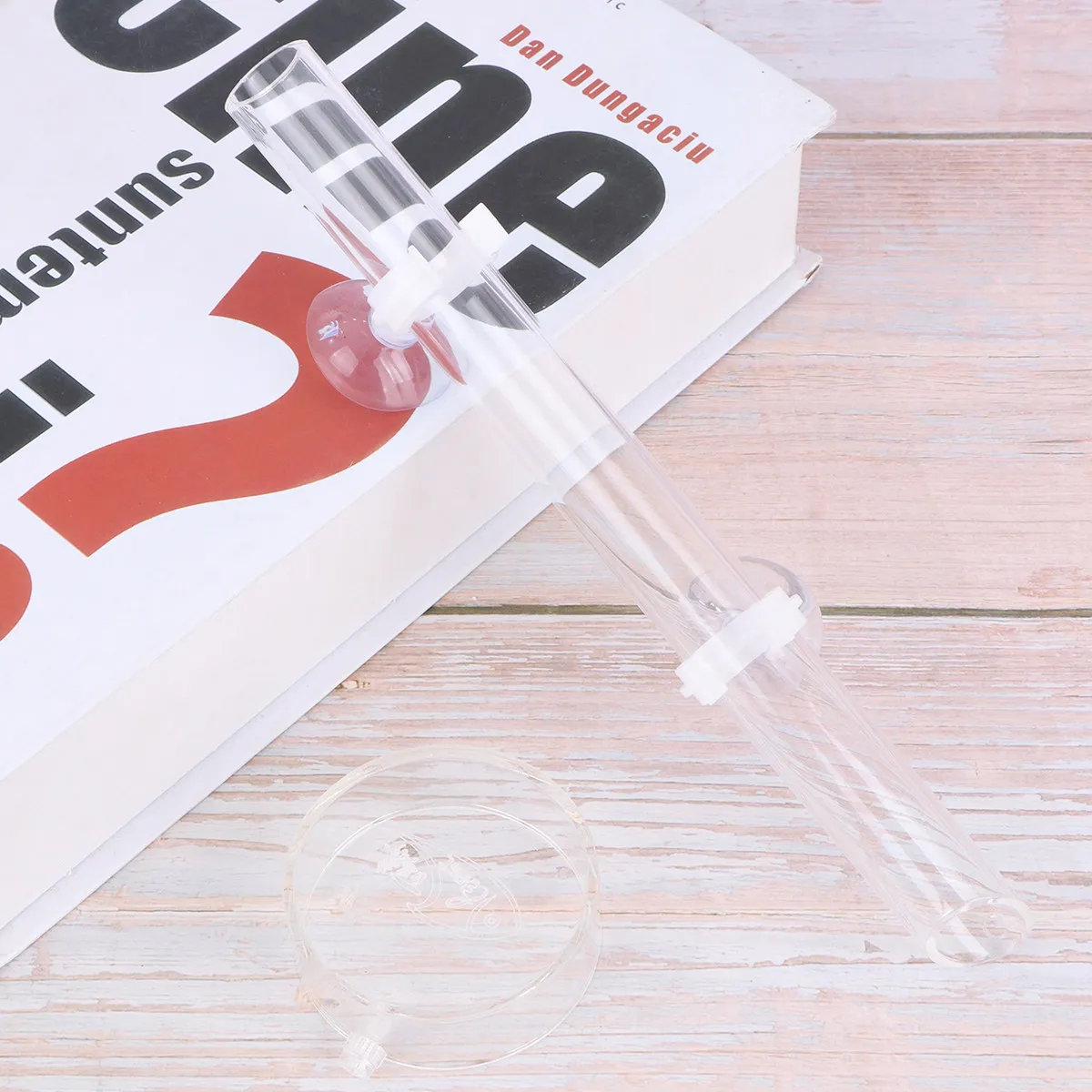 2.5x22cm Clear Acrylic Shrimp Feeder Tube Smooth Streamlined Horn Mouth No Leakage Feeding Basin Fish Tank Shrimp Tube Feeding