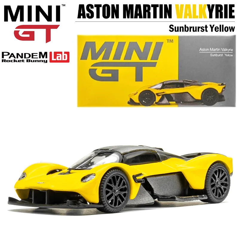 MINIGT Scale 1/64 ASTON MARTIN VALK YRIE Sunbrurst Yellow Alloy Toy Motor Vehicle Diecast Metal Model Gifts