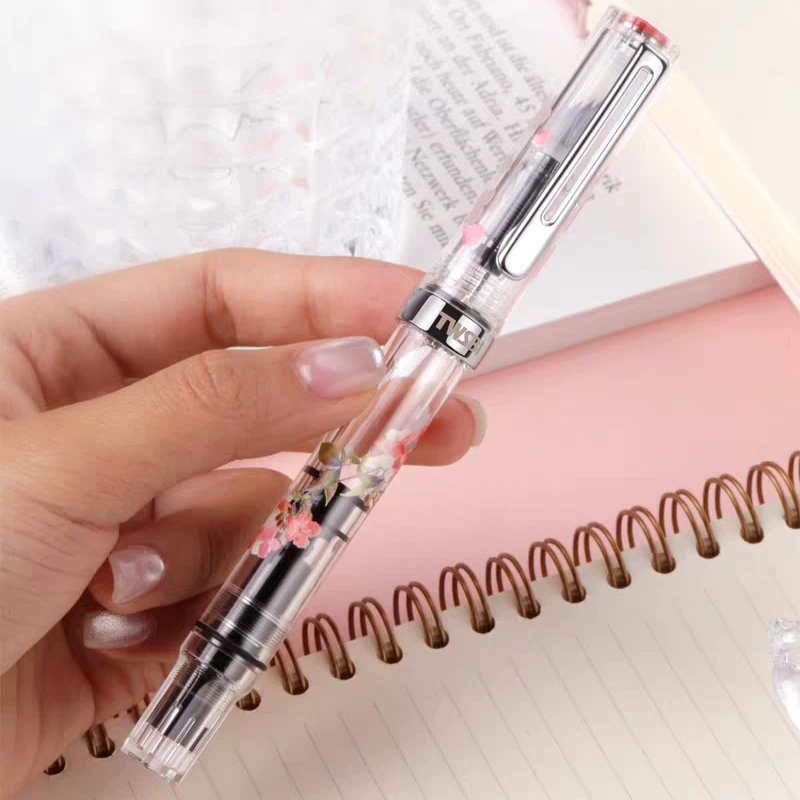 

Hot TWSBI ECO Designer Transparent Sakura Limited Edition Fountain Pen Piston Filling with Cherry Blossom Gift for Journaling