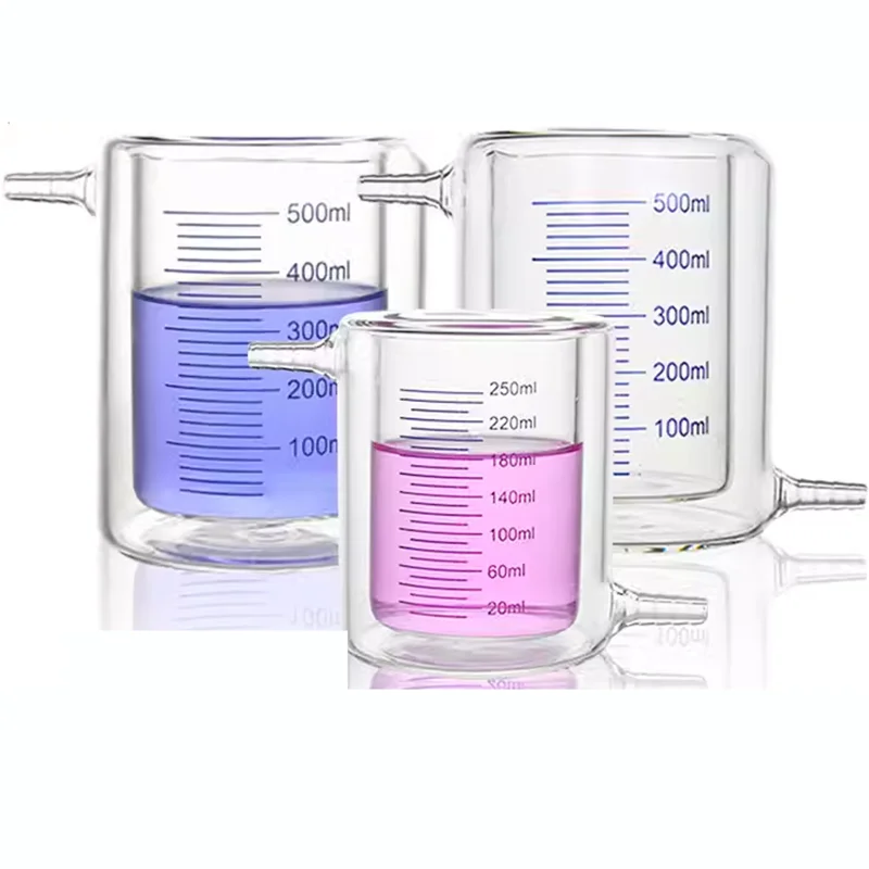 Laboratory double-layer jacketed beaker glass photocatalytic reactor with scale 10/25/50/100/150/250/500/1000/3000ml