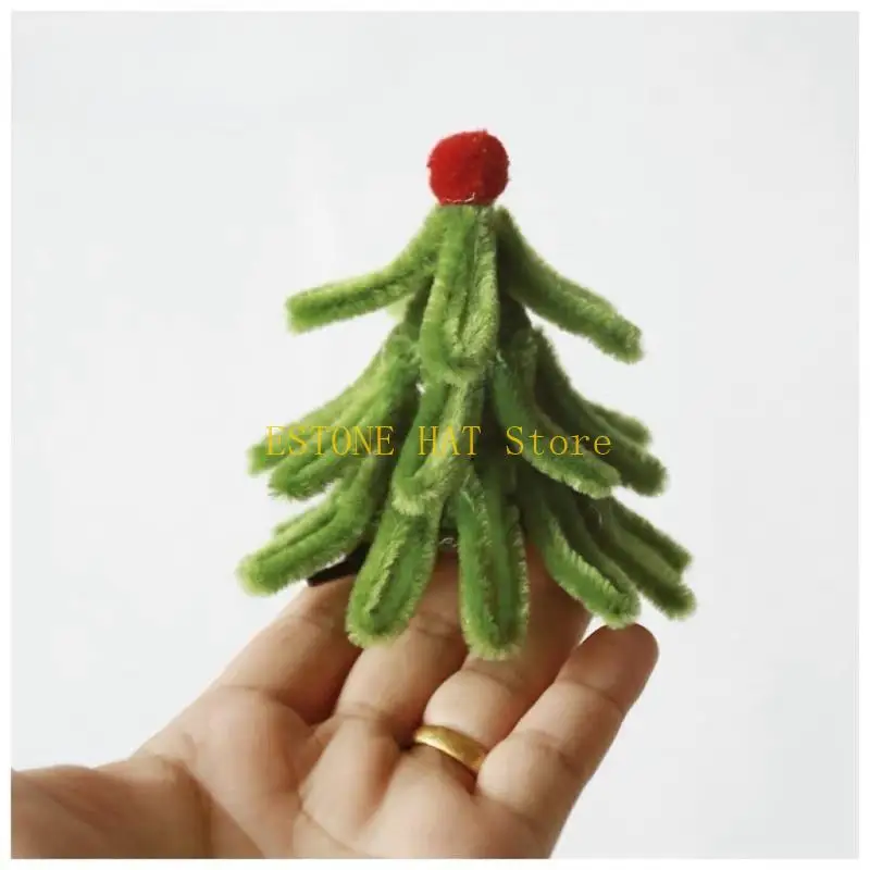 

49MF Pine Tree Christmas Hairhoop Holiday Gathering Headband/Hairclip Party Accessory
