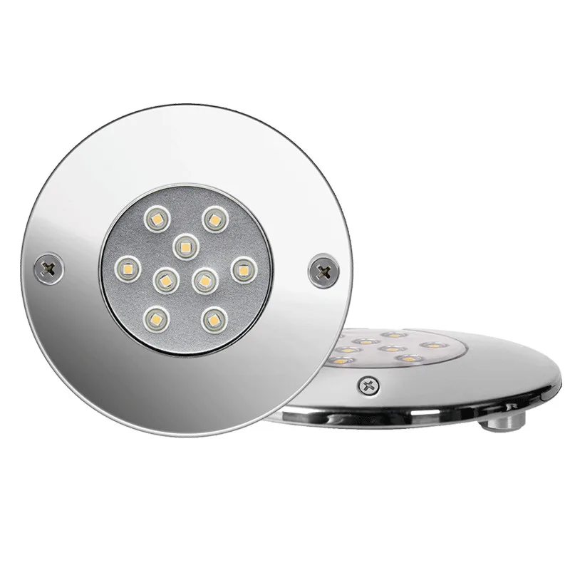  LED Swimming Pool Light Underwater Light Fountain Lamp Colorful IP68 Waterproof All Stainless Steel Ultra-thin Pool Light 12v