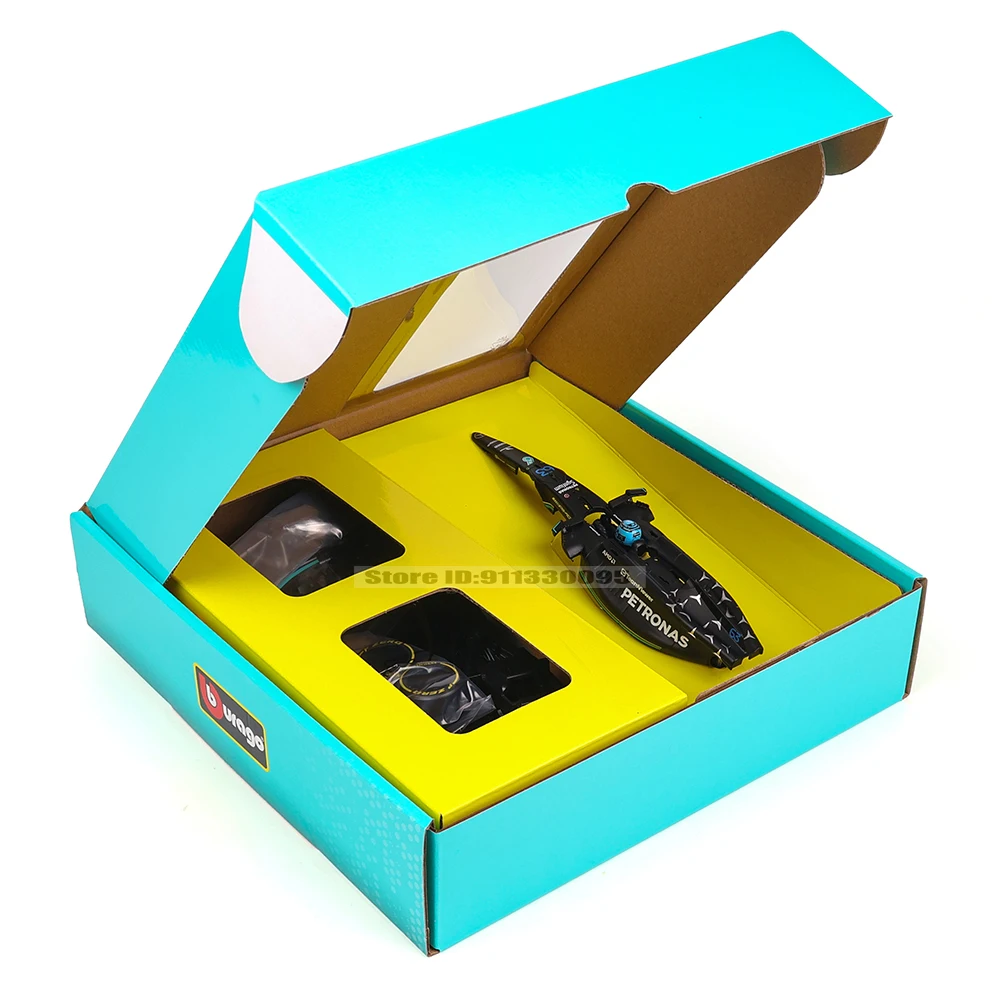 Bburago 1:24 2023 F1 Mercedes-AMG Equipo W14 44 #   Hamilton 63 #   Russell DIY montaje aleación Super Toy modelo de coche fundido a presión modelo de coche