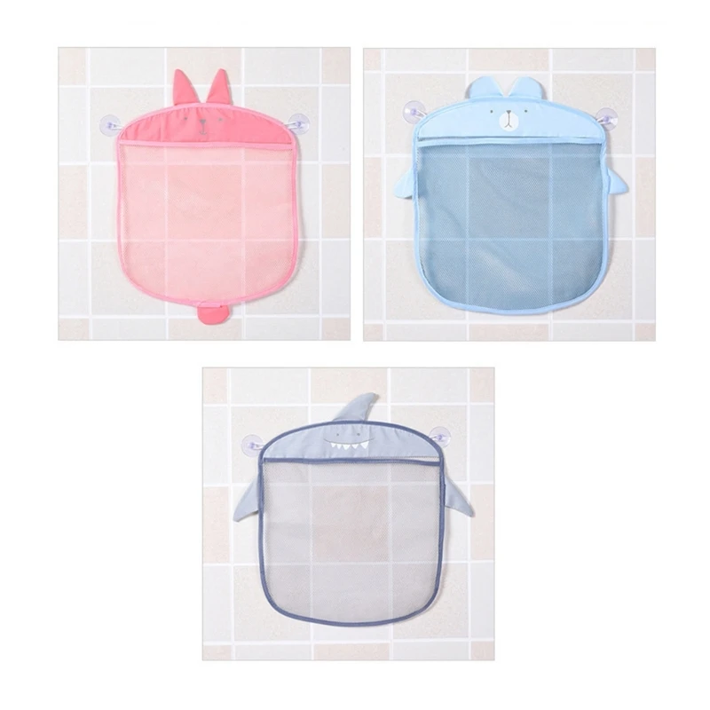 Bathtub Toy Net Holder Shower Bag for Kids and Toddlers Hanging Mesh Basket with 2 Strong Suction Cups