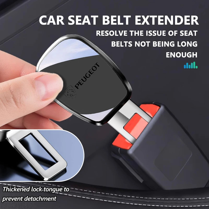 Car Seat Belt Clip Extension Plug Protection Extender Accessories For Peugeot 107 106 205 4008 301 607 407 508 2008 5008 108 807