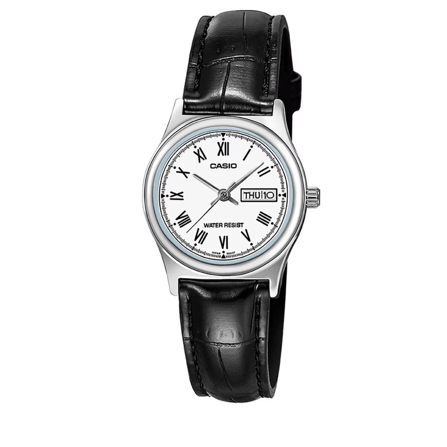 

﻿ CASIO LTP-V006L Women's Analog Watch, Leather Strap, Day & Date Display, 30M Water Resistant, Casual Business Wrist Watch