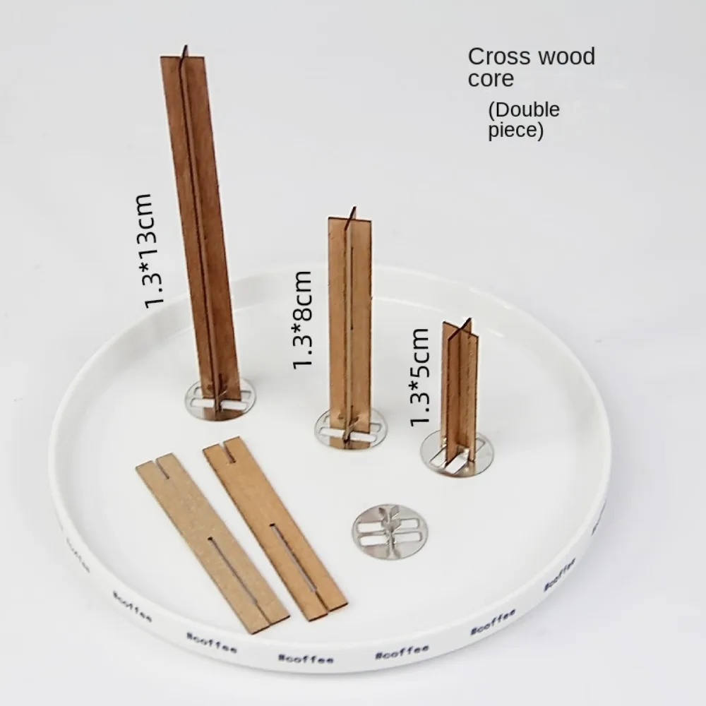 10 szt. W kształcie krzyża świecznik nowy w kształcie drewna w kształcie drewna do aromaterapii rdzeń z okrągłą rurką w kształcie knota biurowego