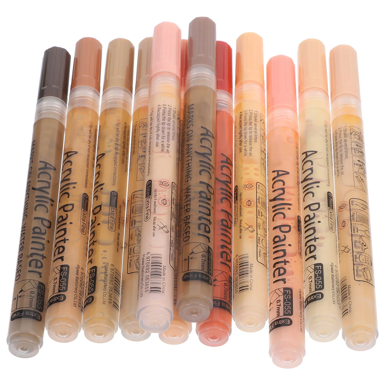 

1Set Flesh Tone Paint Markers Acrylic Paint Pens for Drawing Writing Painting Stone Ceramic Glass Wood Canvas Art Supplies