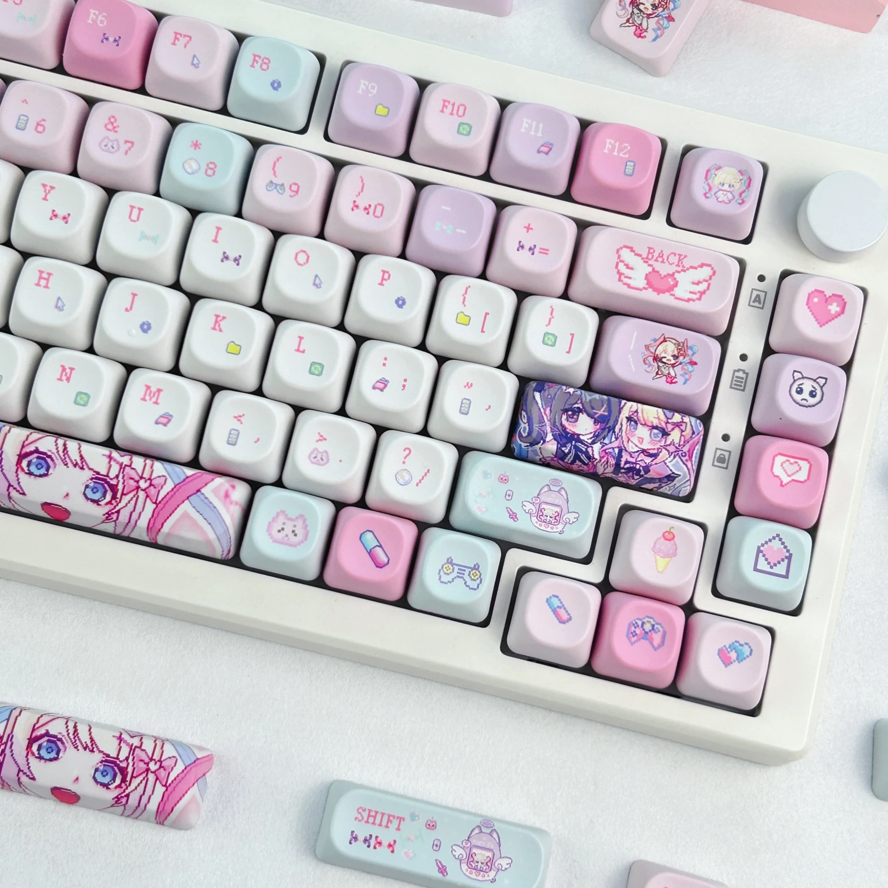 MAIMOOO Needy Girl Overdose Keycap Korean/Russian MOA Cherry Cute KAngel Pixel Style Anime Game Keyaps for Mechanical Keyboard