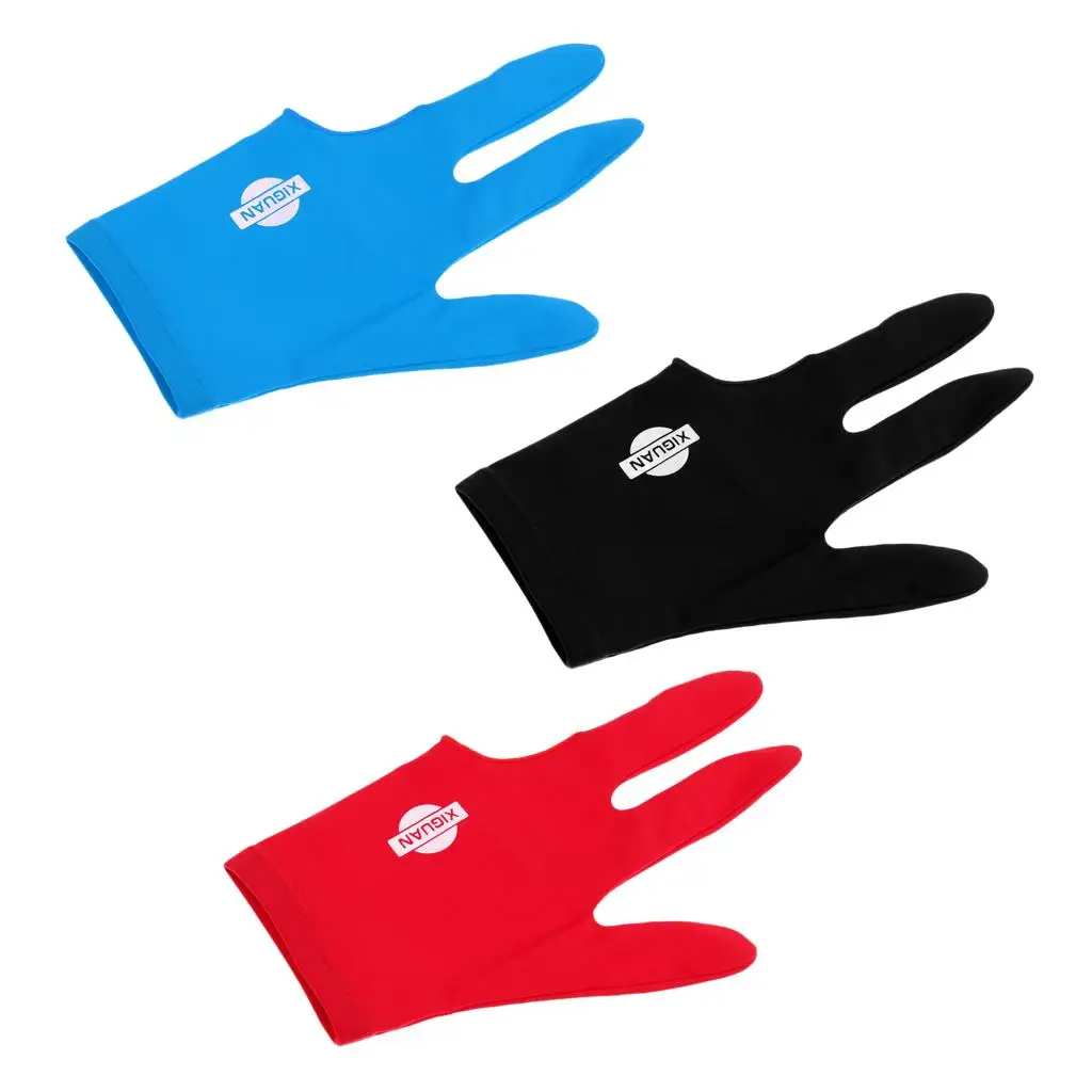 

Lycra 3 Fingers Left Hand Glove Pool Cue Snooker Accessory Billiards Table Glove for Smooth Strokes and Comfort