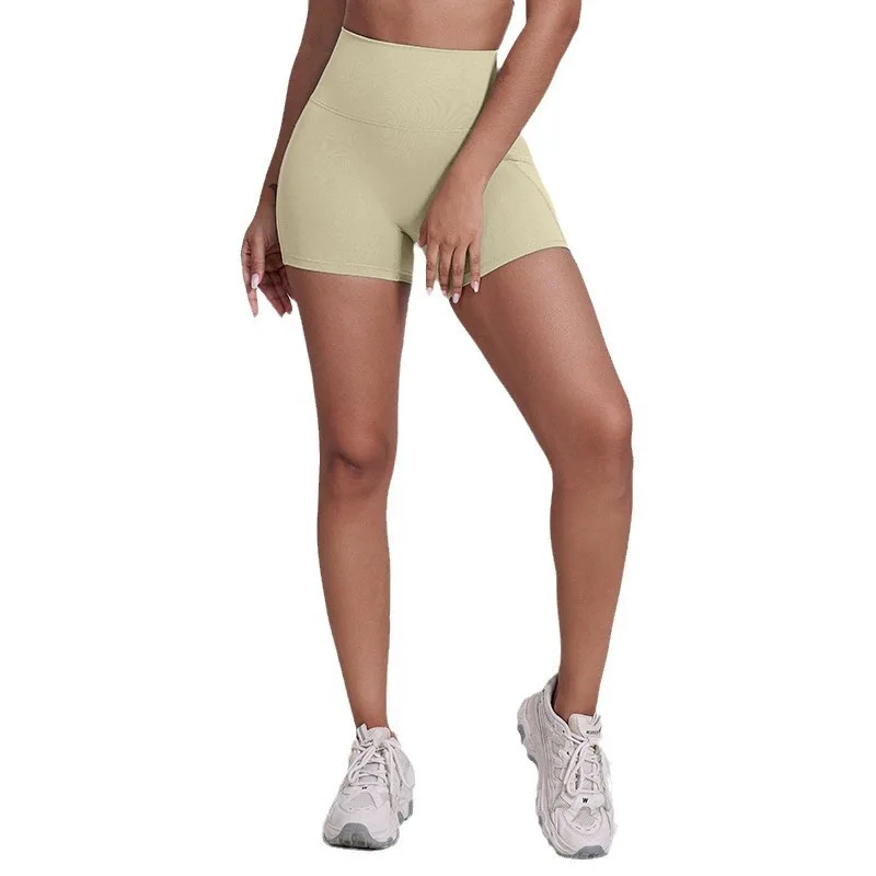 Solid Color High Waist Yoga Short Leggings Soft Tights Women Fitness Sport Short Side pockets Compression Training Jog Athletic