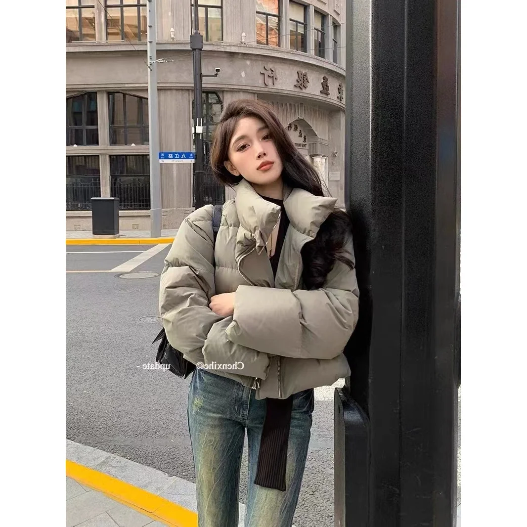 

Jackets for Women 2024 Winter Parka Thin Down Cotton Coat Winter Slim Stand Collar Warm Outerwear Clothing Women's jacket O153