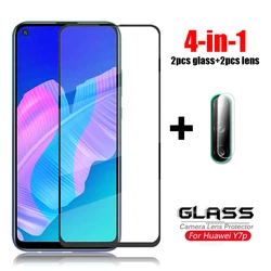 4-in-1 For Glass Huawei Y7p Tempered Glass For Huawei Y5p Y6p Y9S Y8S Camera Lens Screen Protector HD Film Glass For Huawei Y7s