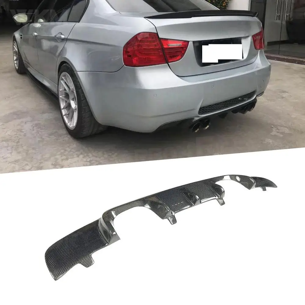 

For BMW 3 Series E90 M3 2007-2011 Rear Lip Diffuser Spoiler Carbon Fiber Back Bumper Hugger Cover Plate Guard FRP