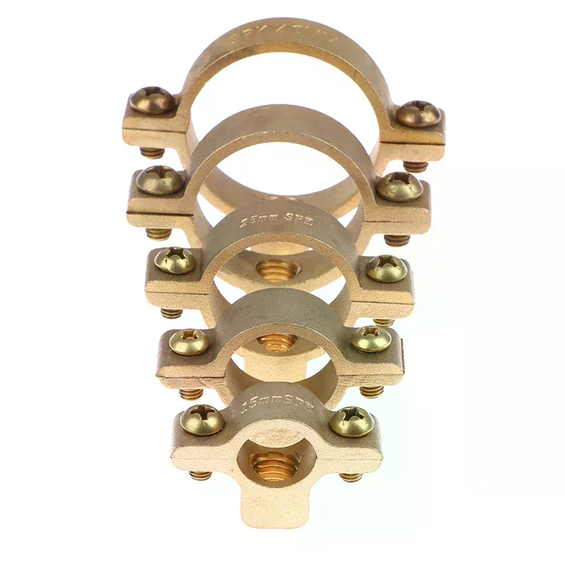 Fit 15 22 28 35 40mm OD Tube Brass M10 Pipe Clamp Bracket Support Hanger Fixed Plumbing Water
