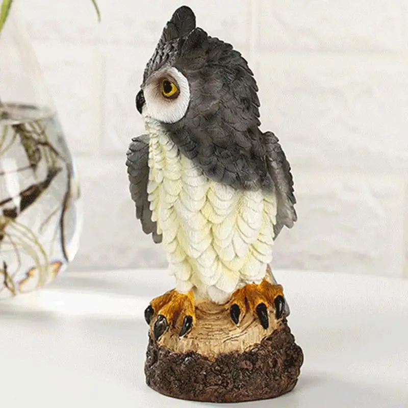 Realistic Simulation Resin Owl Statue For Repelling Birds Home Indoor Outdoor Terrace Lawn Garden Courtyard Decoration