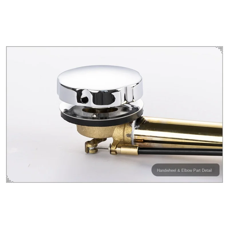 Bath Strainer Copper Inner Corrugated Handwheel Wire Control Style Bath Strainer Deodorant Downcomer