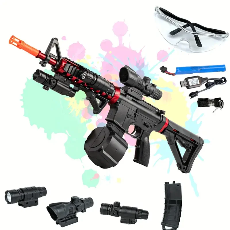 

M4 Electric Automatic Toy Gun Shoots 7-8mm Bullets, Boys' Game Model, New Year's Gift, Suitable for Outdoor Parent-Child Activities and Team Building