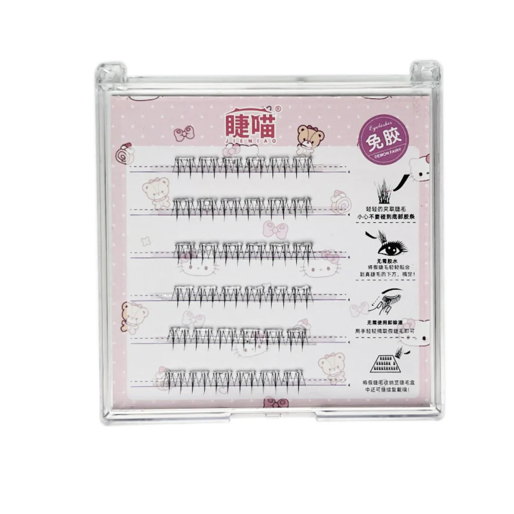 6 Rows Small Flame Lower Eyelashes Natural Segmented Light Makeup False Eyelash Stemless Single Cluster Lashes Wholesale