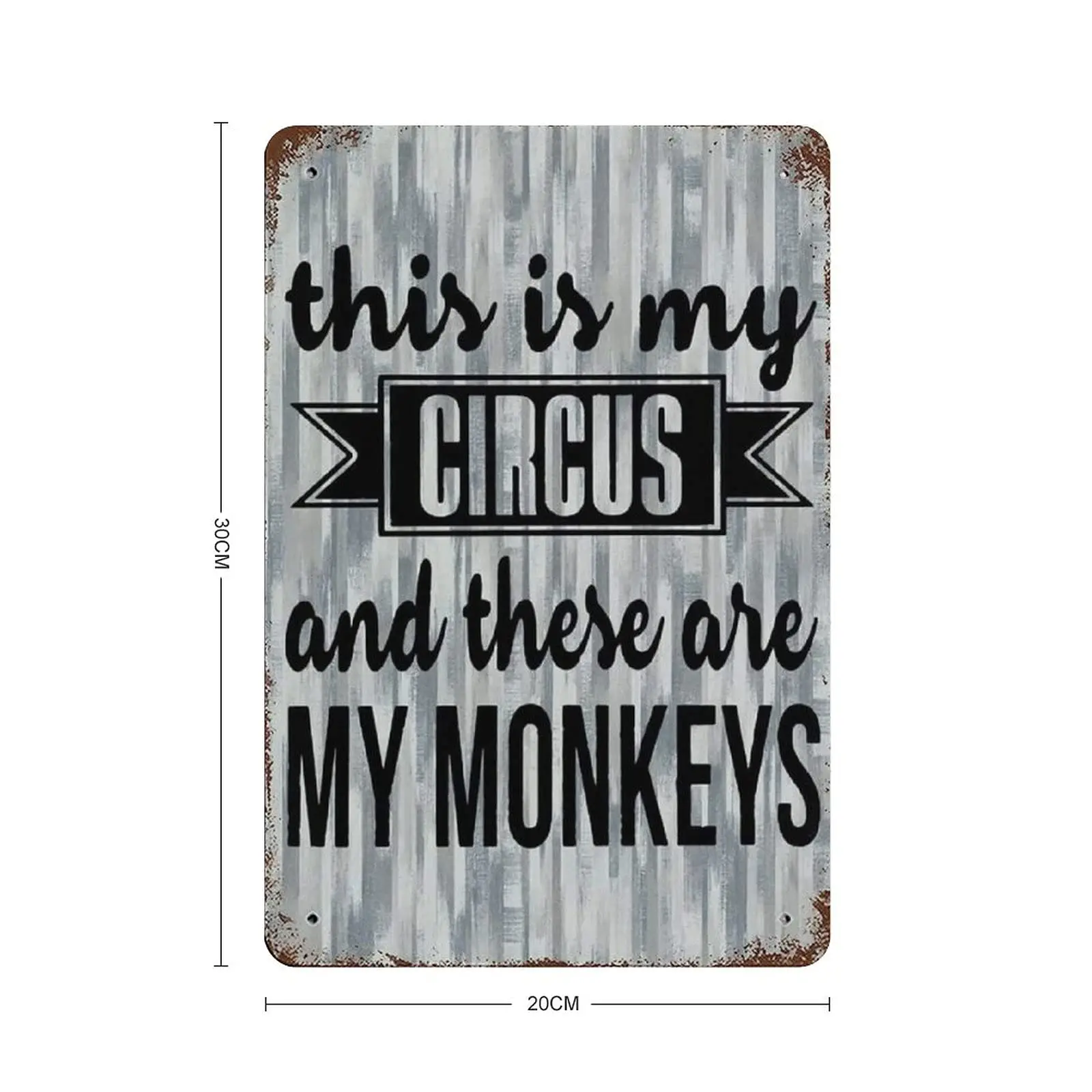 PPFINE This Is My Circus And These Are My Monkeys Tin Sign Metal Plaque Art Hanging Iron Painting Retro Home Kitchen Garden Gara