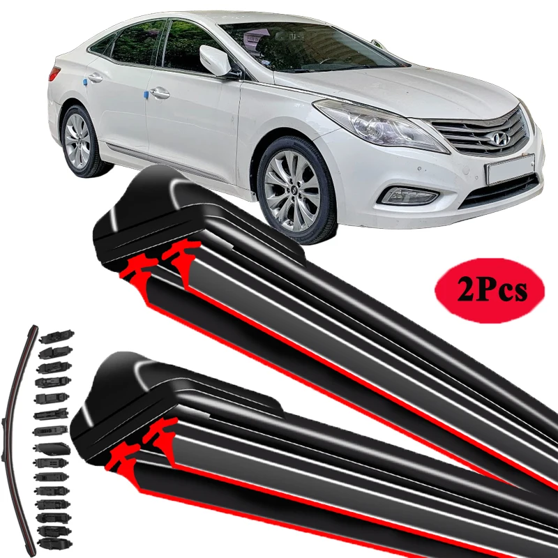 

For Hyundai Azera Grandeur HG 2012 2013 2014 2015 2016 2017 Front Windscreen Wiper Blades Brushes Cutter U J Hooks Accessories