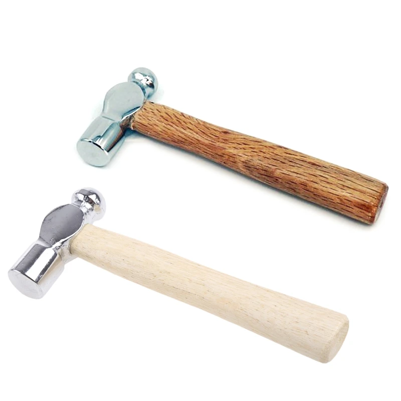 Wooden Handle Hammer Double-Faced Soft Hammer Smashing Walnut Hammer Round for Head High Carbon Steel Hammer for Househo