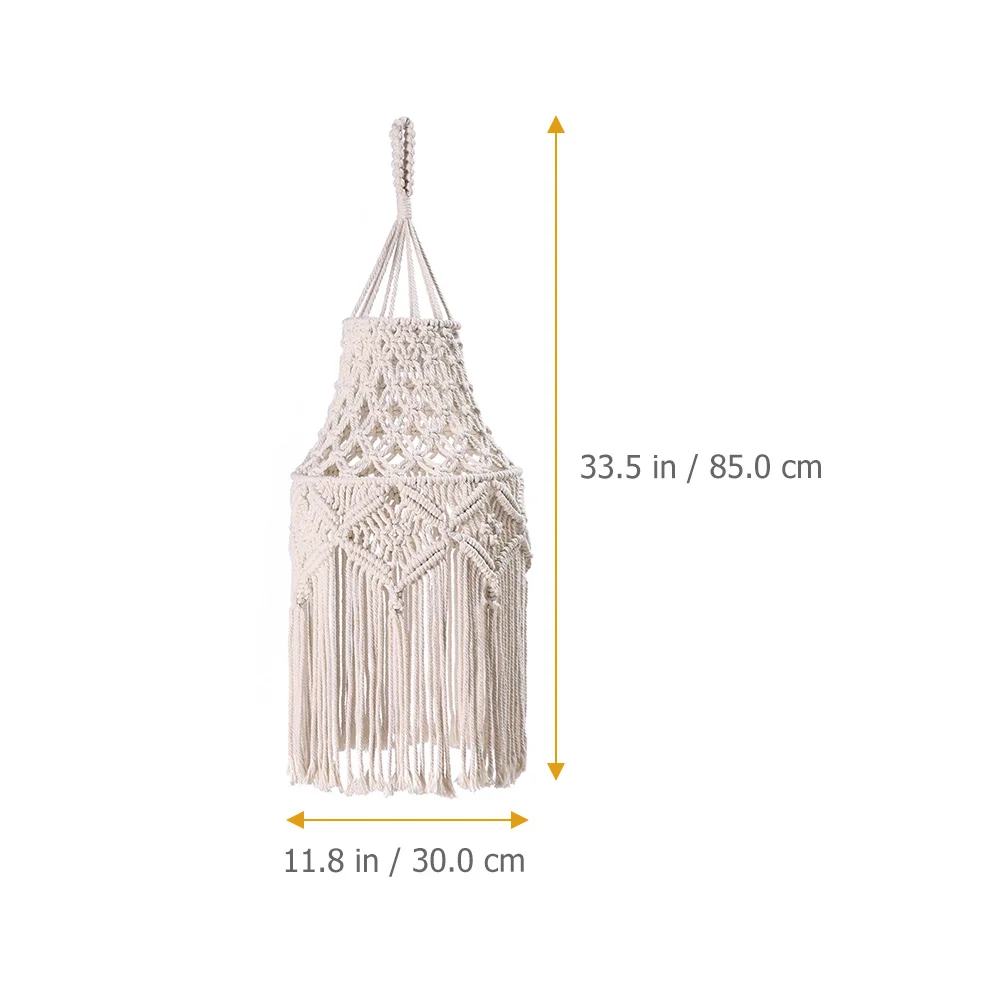 

Абажур макраме, сверхмощная тканая хлопковая веревка, подвесной светильник, чехол для потолочного вентилятора, спальни, гостиной, современный декоративный светильник