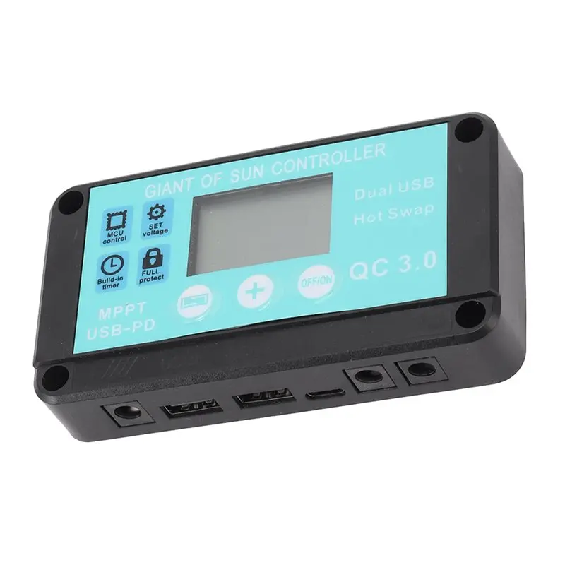 BAAE 3X MPPT Solar Charge Controller Multiple Protection Solar Solar QC3.0 Controller With LCD Screen(10A)