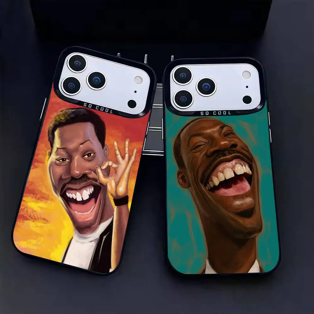 

E-Eddie Murphy Funny Phone Case For iPhone17, 16,15,14,13,12 Pro Max Black Candy Matte Shockproof Cover