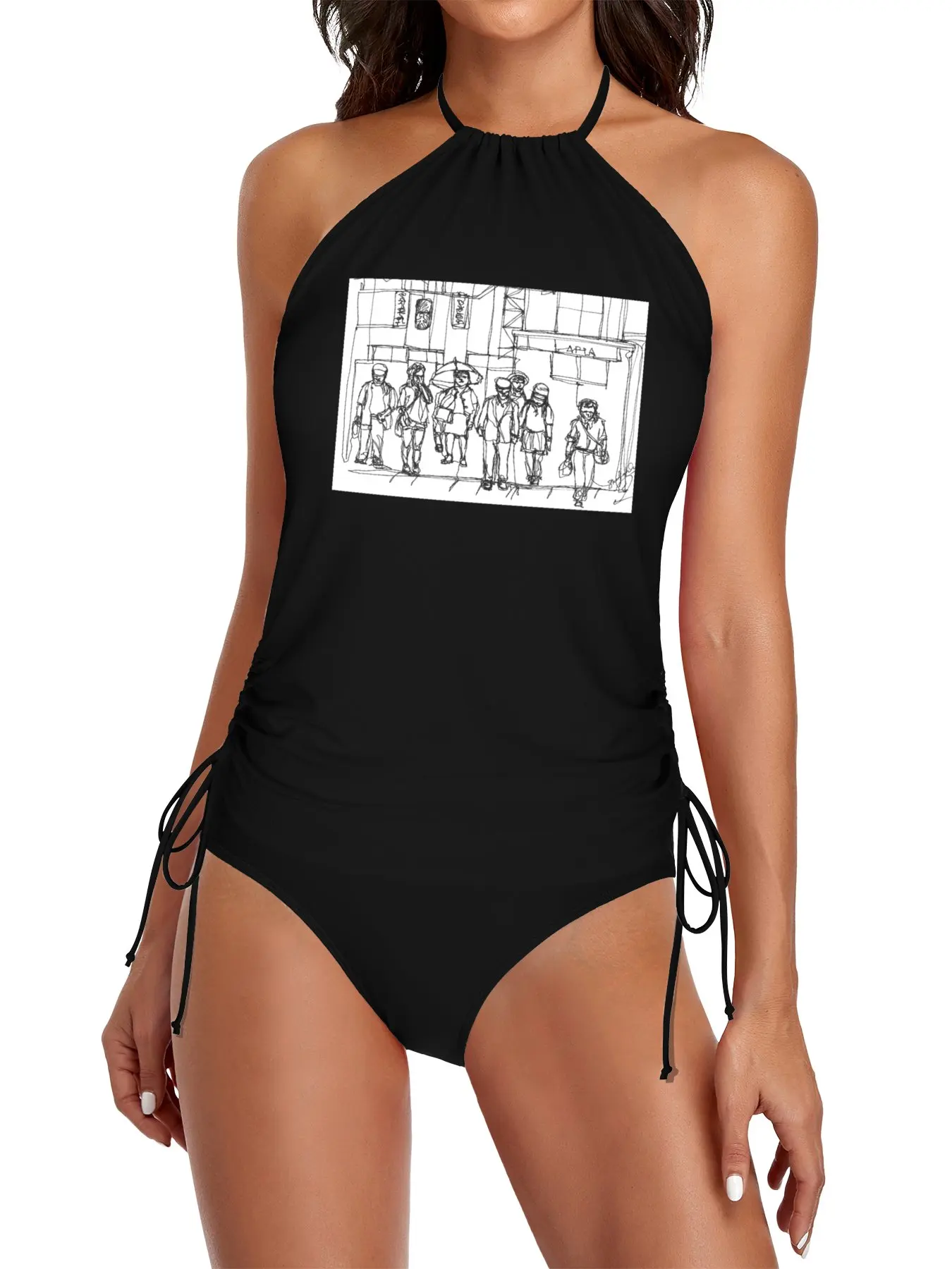 

The Crosswalk Split Swimsuit Set beach wear for woman bikinis sets woman women's trikini 2025