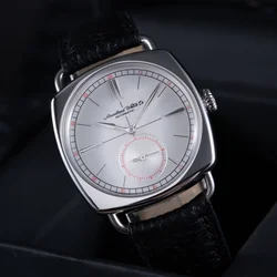 Hruodland 2025 New Men Mechanical Watch Seagull St1701 36mm Square Mineral Glass Stainless Steel Waterproof 10Bar Reloj Hombre