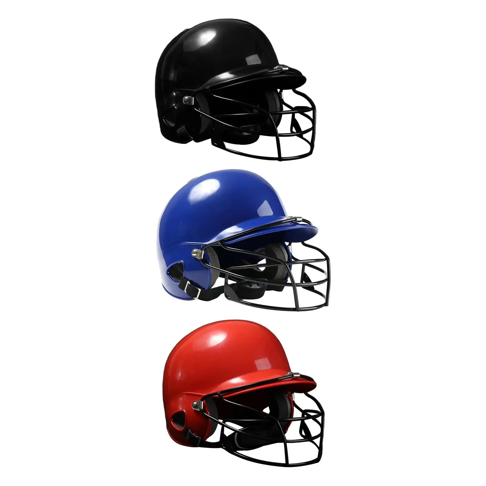 

Baseball Batting Helmet with Full Face Guard Breathable Double Ear Softball Protective Equipment for Outdoor Sports