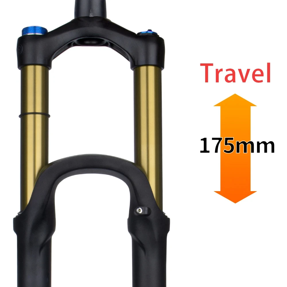 Bolany Mountain Bike Fork 160/175mm Stroke Alloy Conical Tube Fork 27.5/29 Damping Barrel Axle Shock Absorber Thru Axle 115*110