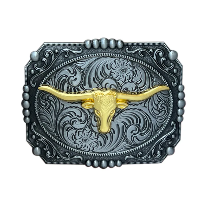 Western European Cowboy Zinc Alloy Bull Head Belt Buckle - Fashionable Classic Style