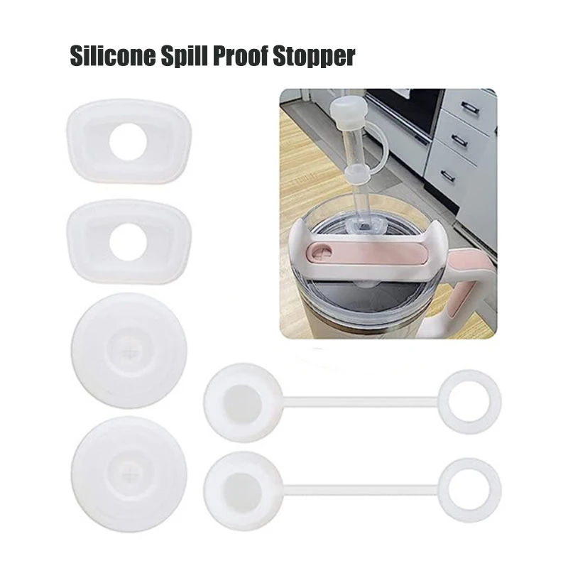 2Pcs Silicone Spill Proof Stopper Set Compatible For Water Cup 1.0/2.0 40oz/ 30oz Tumbler Water Cup Anti Leakage Accessories