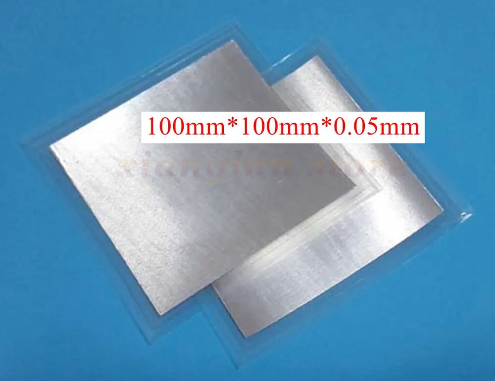 1pcS  Indium Sheet Indium Foil Size: 100mm*100mm*0.05mm Sealing Coating Material