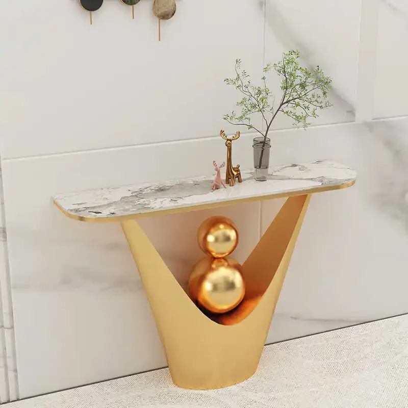 Slate entry corridor end view table cabinet porch table pole storage table designer model