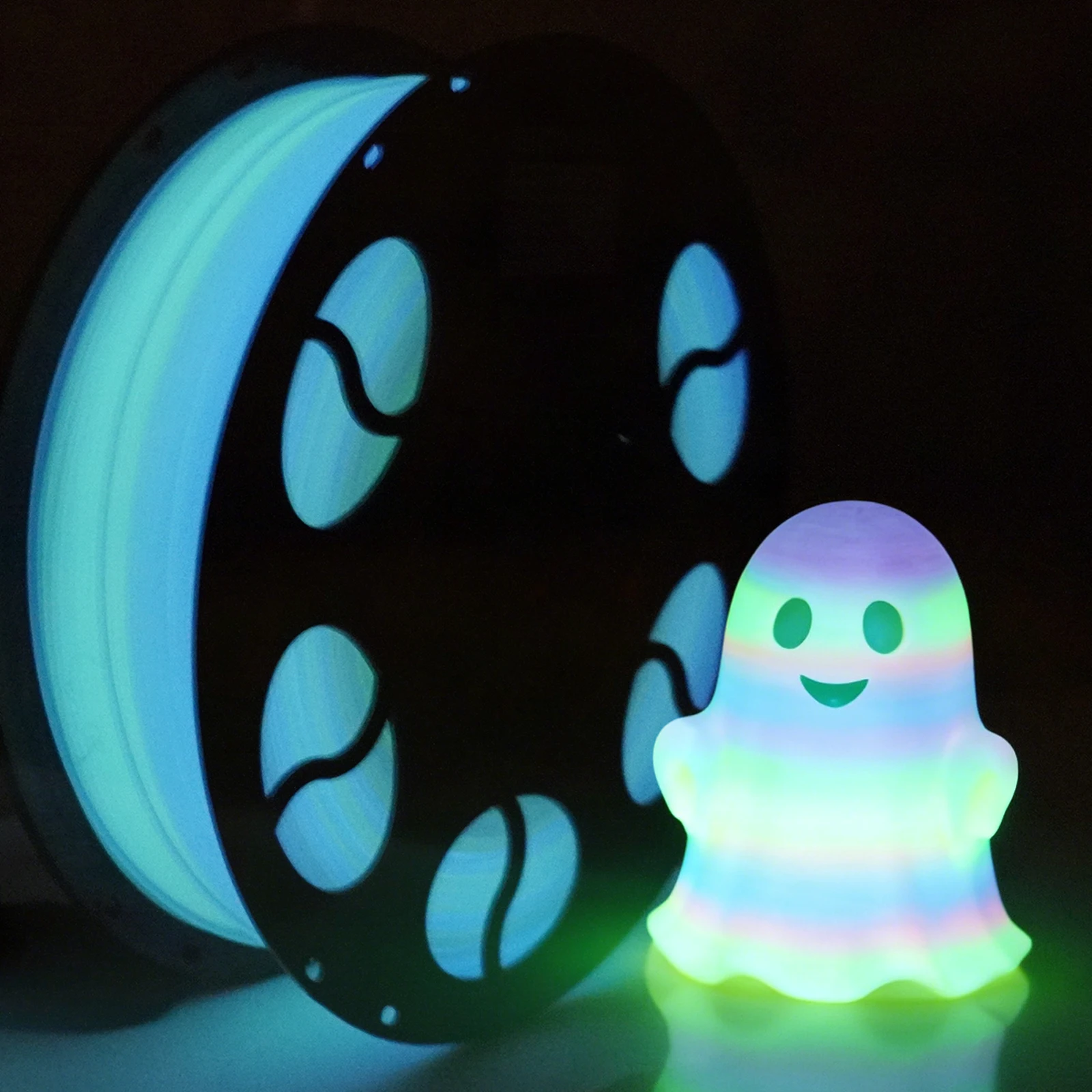 BIOMYL Glow in The Dark Light Rainbow PLA Filament 1.75mm, Luminous PLA 3D Printer Filament, Dimensional Accuracy +/- 0.03mm, 1k