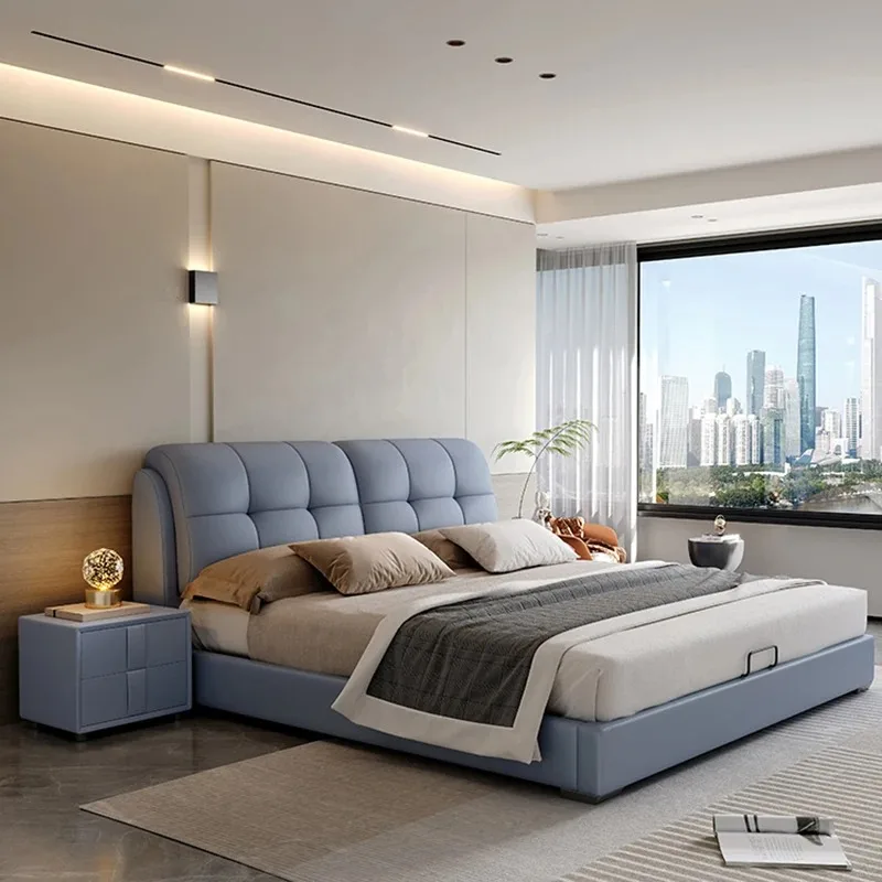 

Luxury Comforter Bed Frames Organizer Platform Headboards Queen Double Bed Living Room Bedframe Lit 2 Personnes Furniture Home