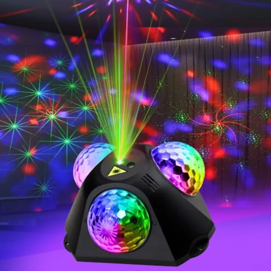 Disco Ball Lights for Parties, Party Dj Lights 3 Magic Ball Sound Activated Strobe Stage Disco Dj Light with Remote Control for
