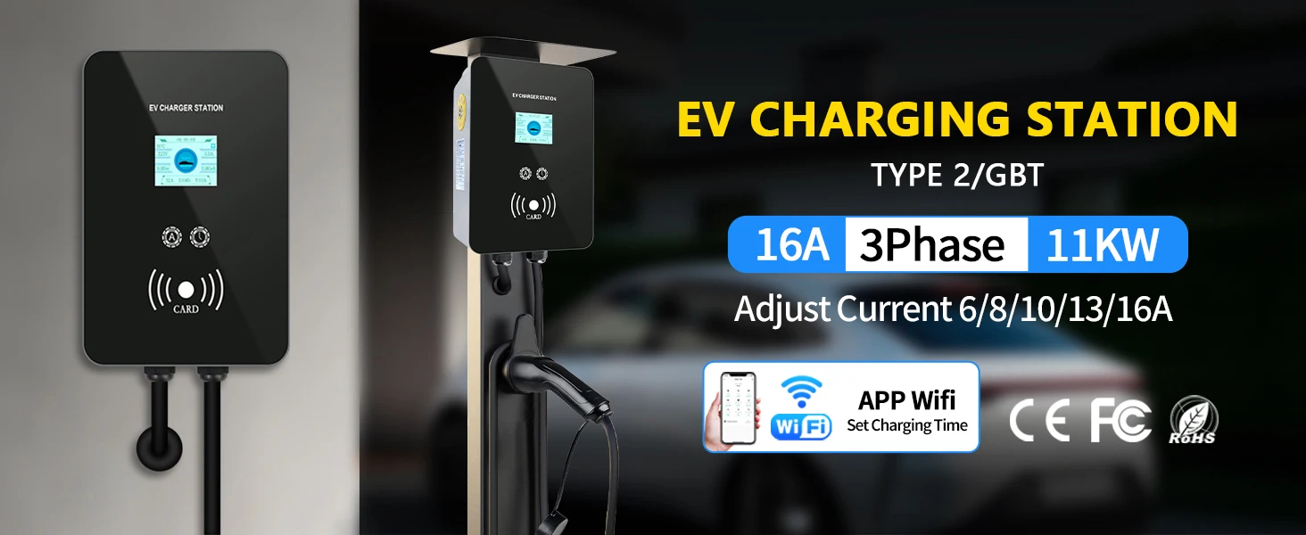 Kolanky 22KW/11KW EV-Ladegerät Typ 2 32A 16A EU-Stecker 5M Kabel Zeitverzögerung Heimladestation für Elektro- und Hybridfahrzeuge – Detail 3