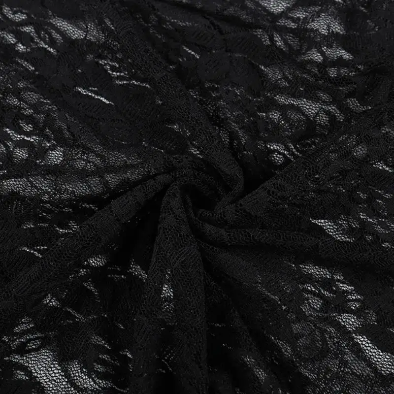 

652F Женские прозрачные кружевные болеро с длинными рукавами, топ-кардиган, укороченные топы на шнуровке Y2k