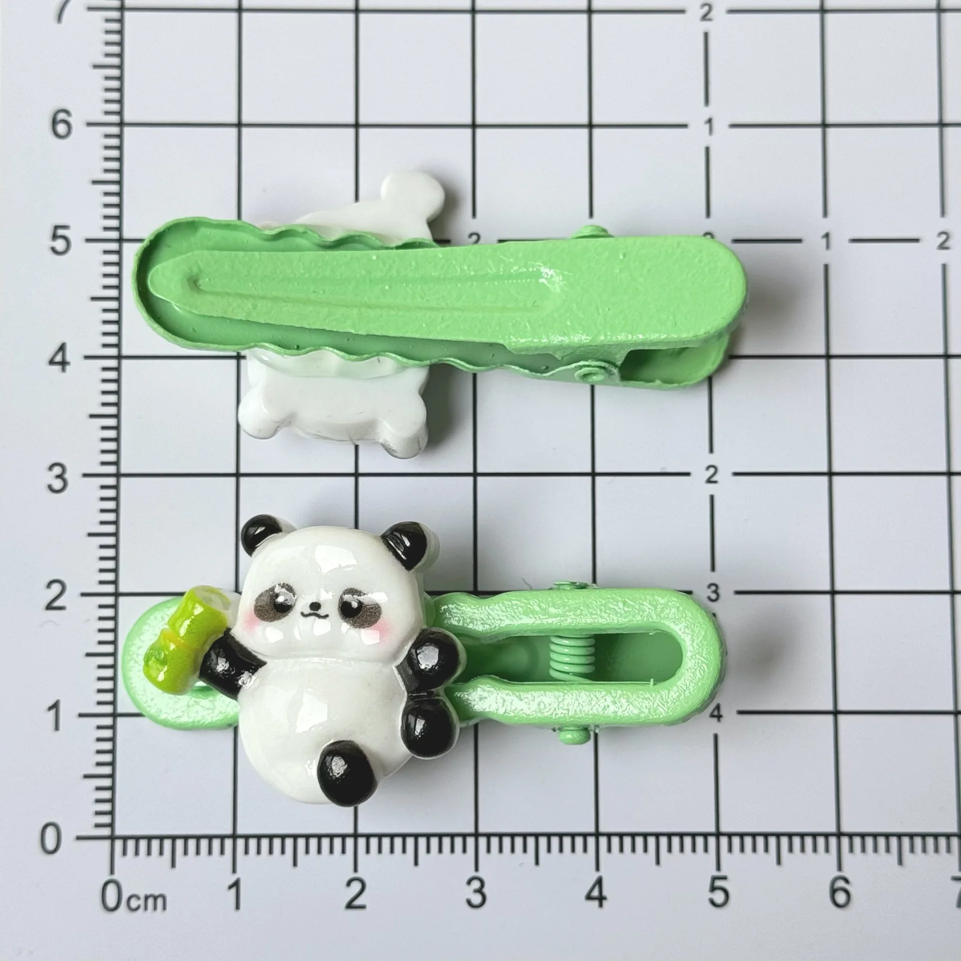 Pinza para el pelo para niños de 1 pieza, adorable tema de Panda, Clip LATERAL listo para viajar para cabello fino, bonito uso diario