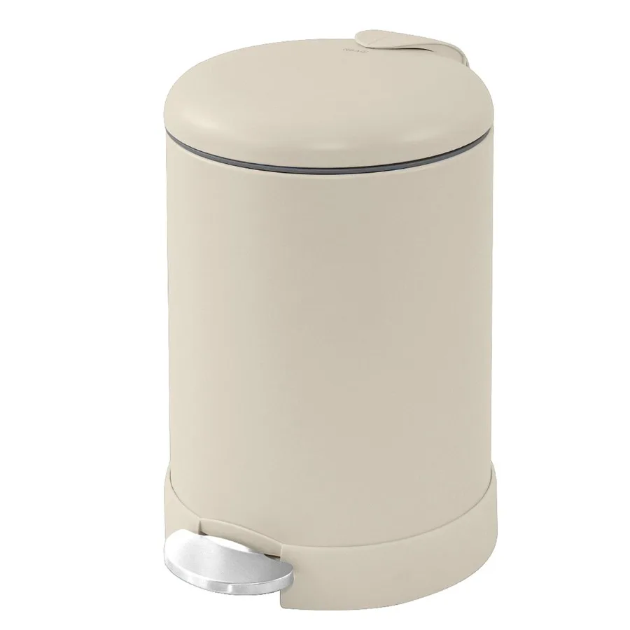 

Bathroom Trash Can 1.2 Gallon Stainless Steel Small Step Garbage Bin with Lid for Compact Spaces, Beige Finish, Rust-Resistant