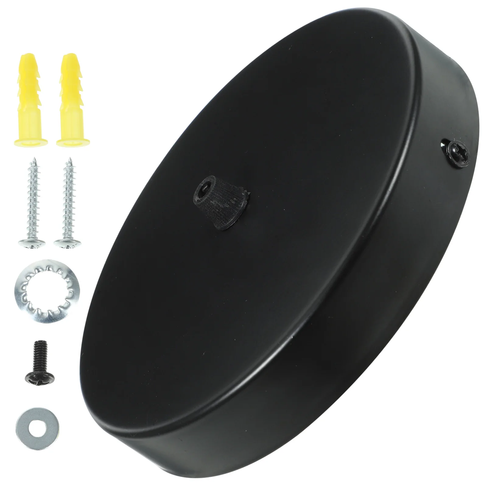 

Round 15cm Single Hole Iron Ceiling Disc for Light Fixture Cover Black Canopy Plate Circular Pendant Lampshade Hardware