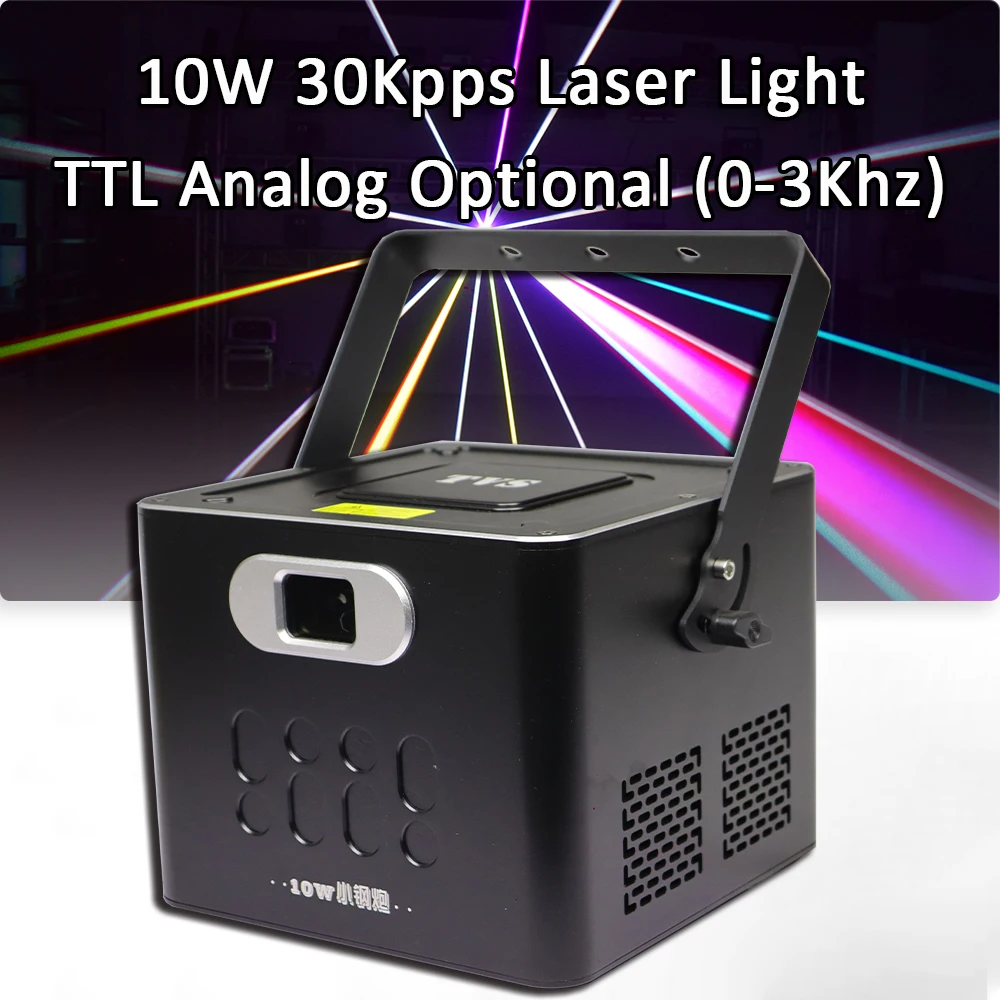 10W 30KPPS High-Speed Scanning Laser Light Projector Dynamic Amimation Programming DMX RGB Full Color Light For DJ Disco Stage