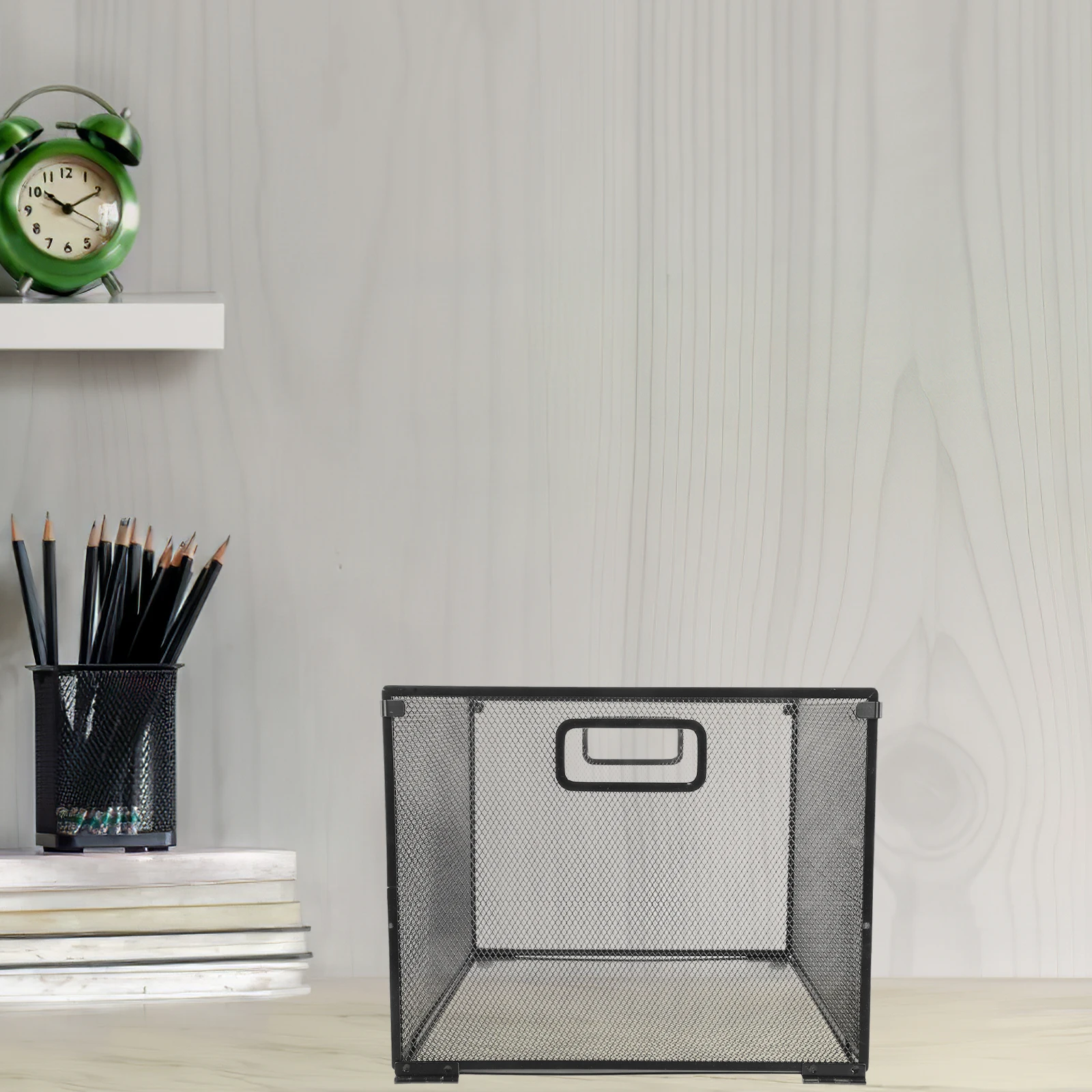 

Desk ganizers Storage File Container Folding Bookshelf Box Mesh Office Iron Holder Large Size Single Pc File Folder Document
