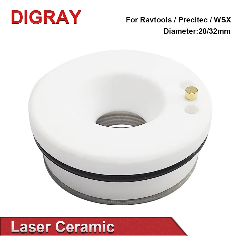 DIGRAY Laser Ceramic Ring Laser Nozzles Holder 28/32mm For Raytools WSX Precitec HSG HANS DNE Fiber Laser Cutting Head