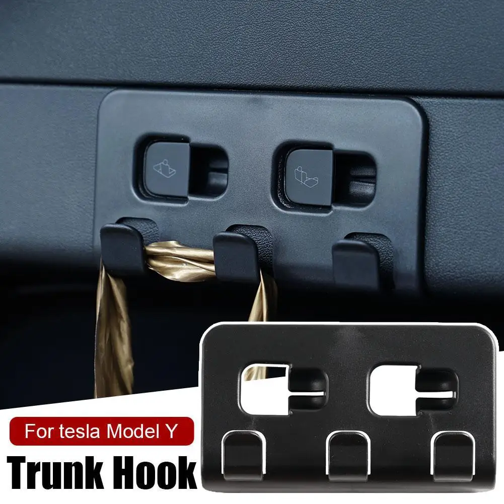 Rear Trunk Hook for Tesla Model Y Bag Umbrella Hanger Holder Tidying Storage Space Saving Car Organizer Interior Accessories